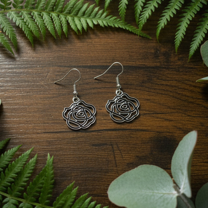Black Rose Earrings