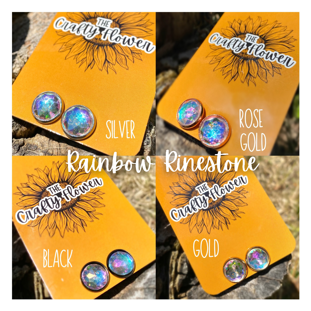 Rainbow Rhinestone Earrings