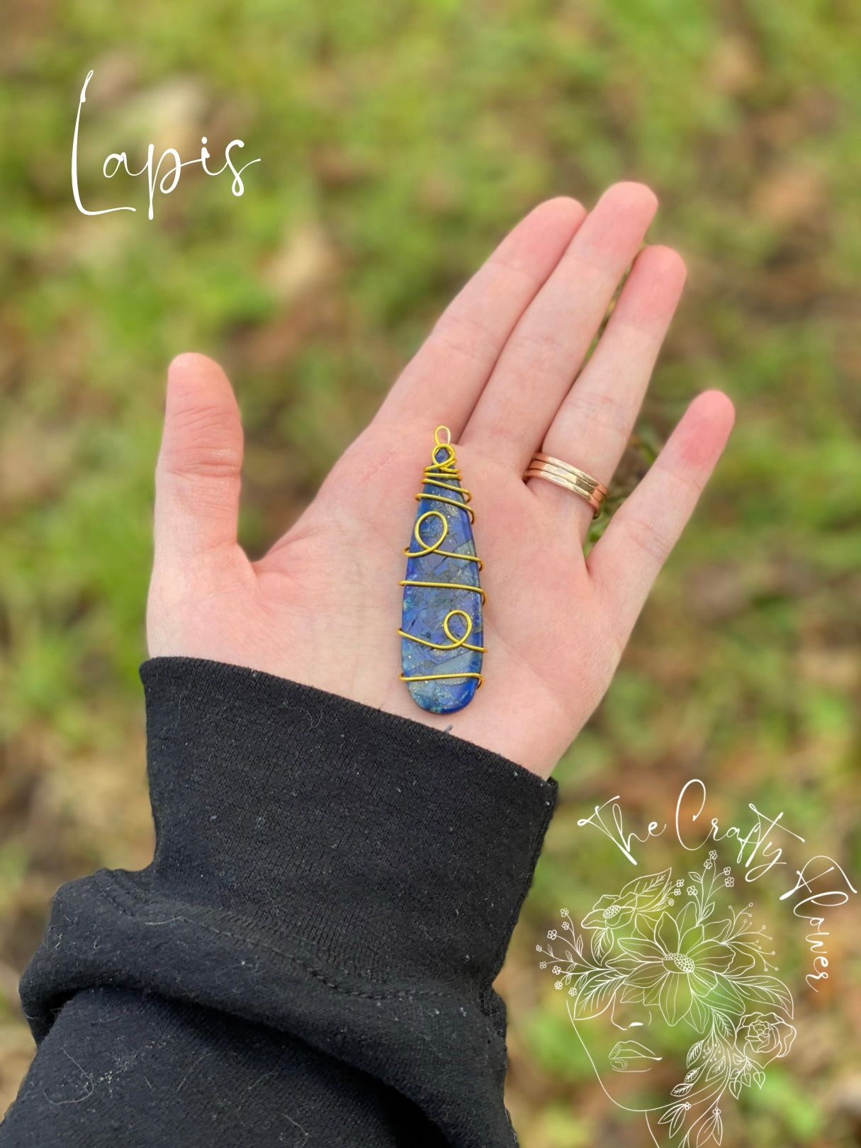 Lapis Wrapped Necklace Pendant