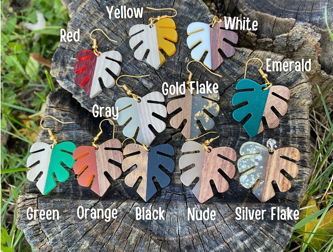 Monstera Leaf Earrings