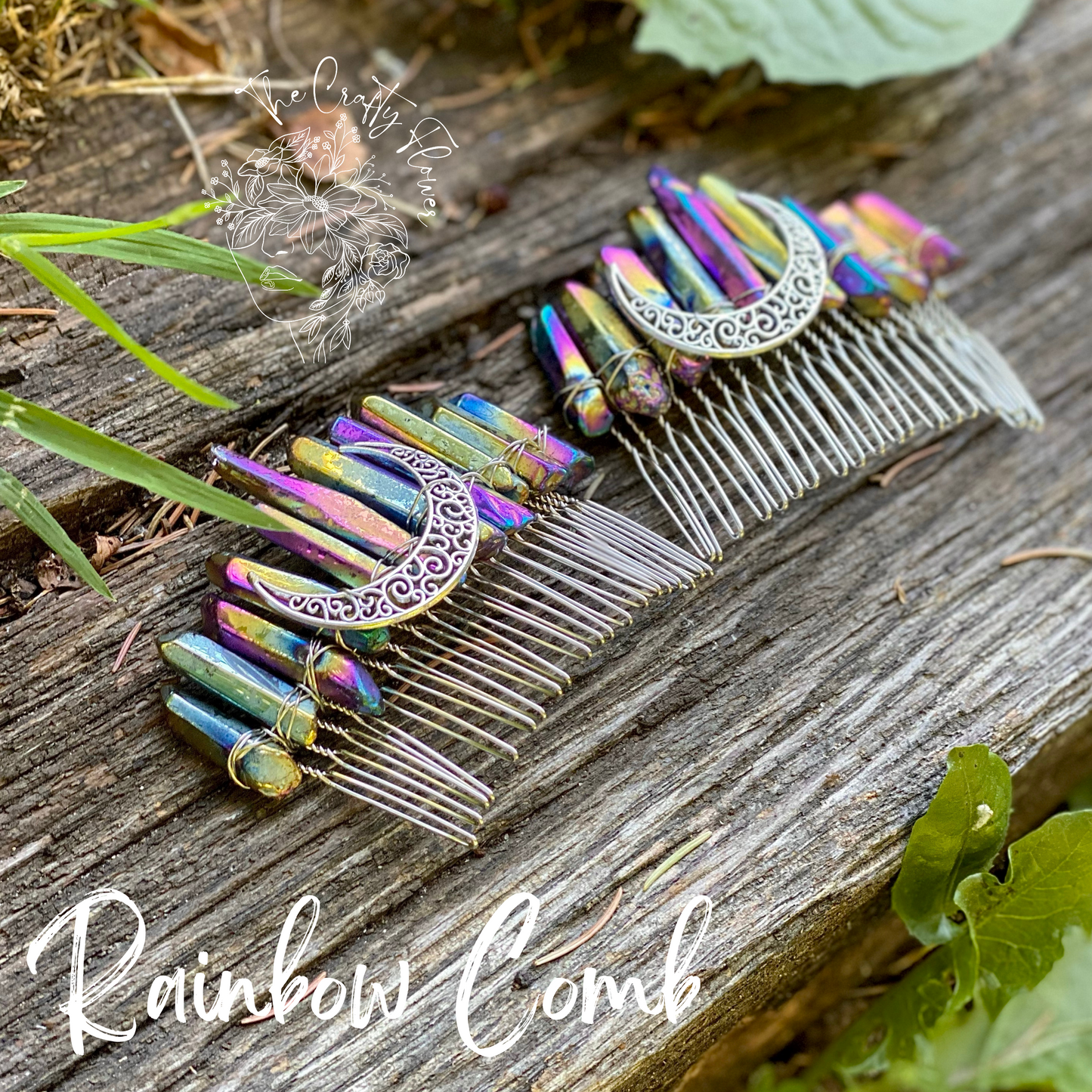 Wire Wrapped Crystal Comb