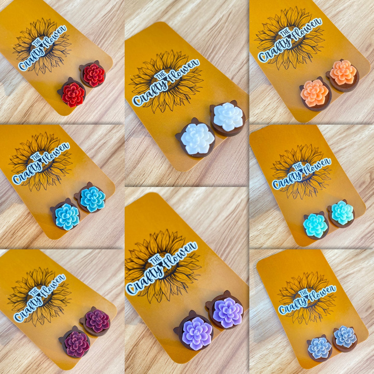 Succulent Flower Earrings
