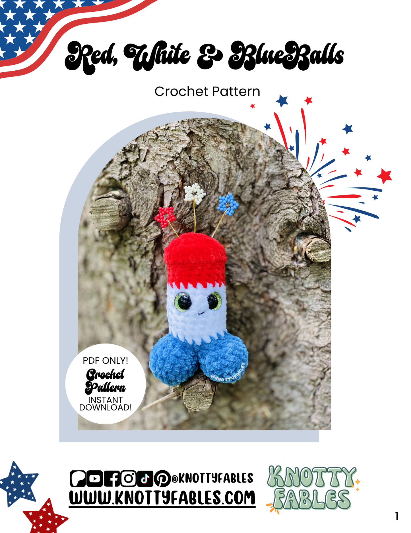 Red, White & BlueBalls Crochet Pattern (PDF ONLY)
