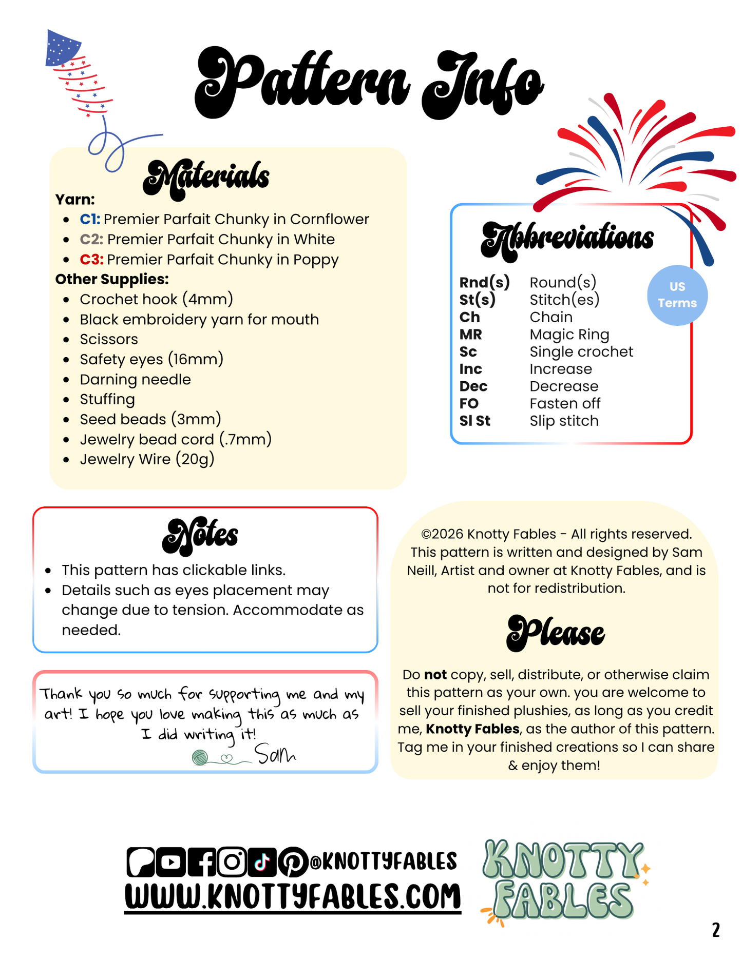 Red, White & BlueBalls Crochet Pattern (PDF ONLY)