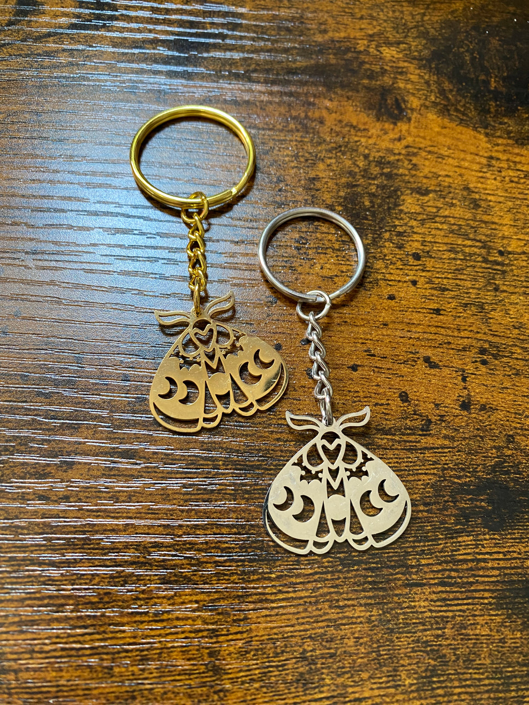 Metal Moth Keychain