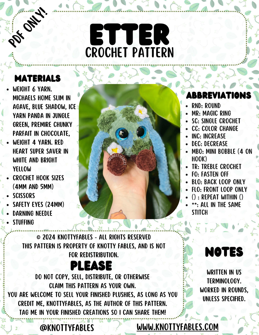 Etter Crochet Pattern (PDF ONLY)