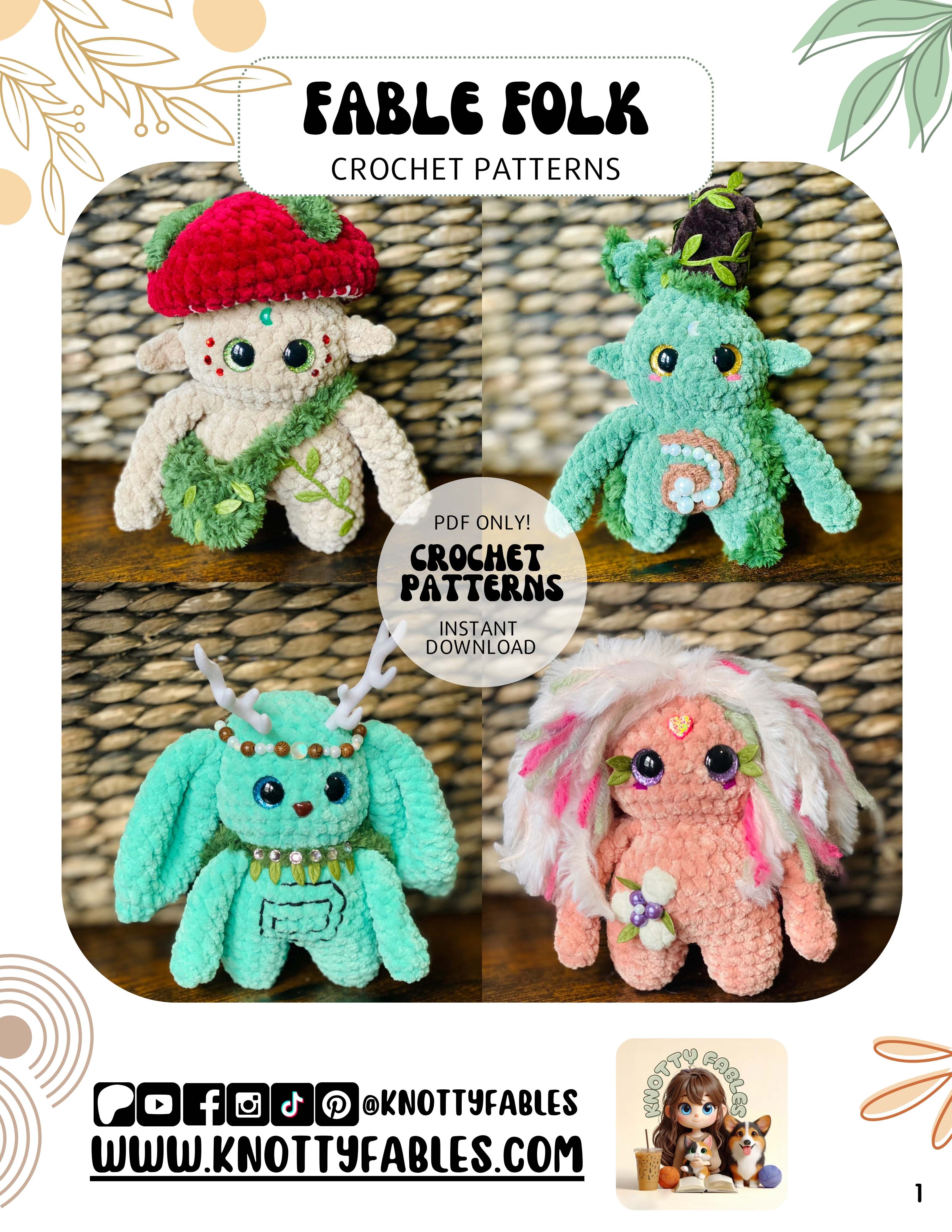 Fable Folk Crochet Patterns Bundle (PDF ONLY) – Knotty Fables