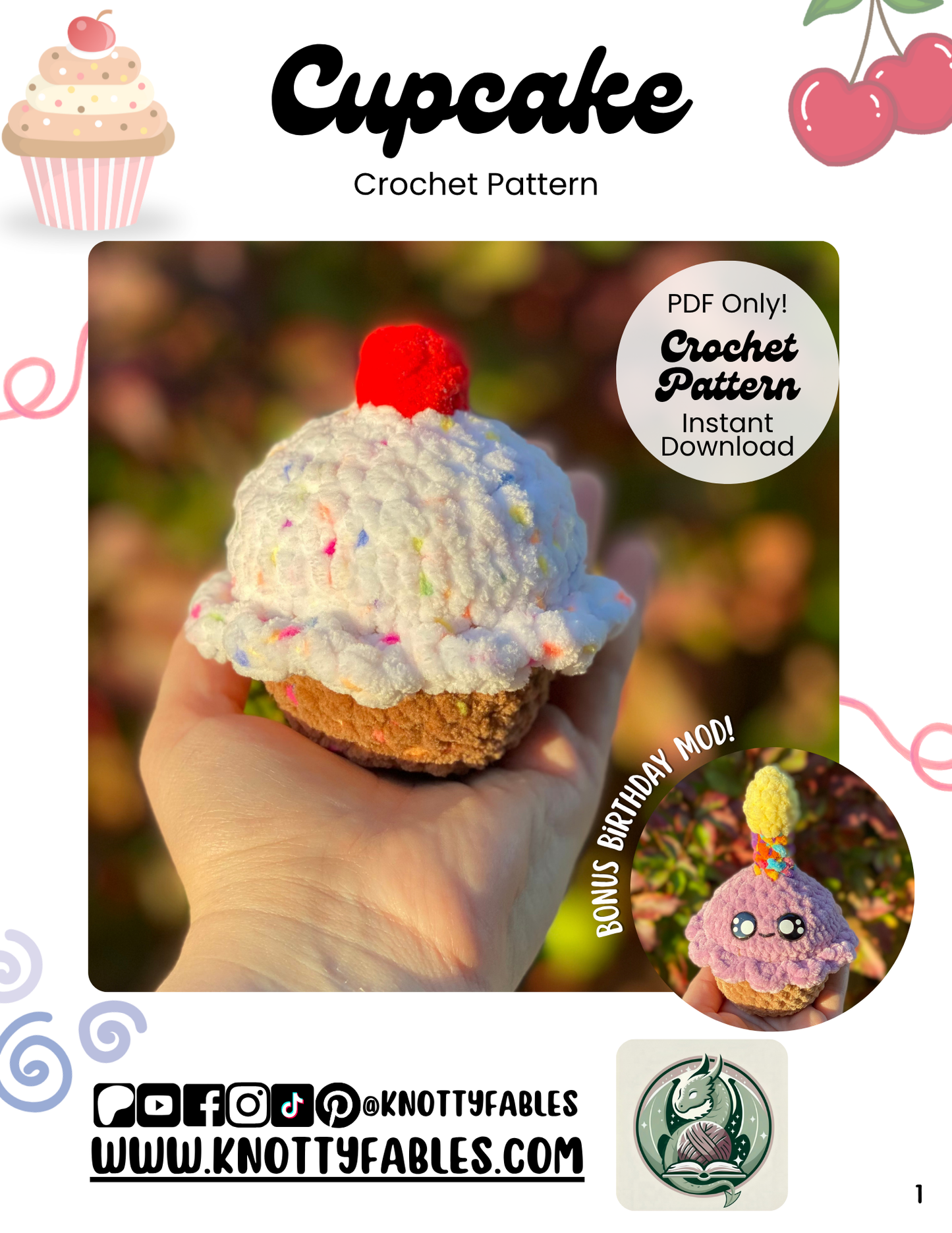 Cupcake Crochet Pattern (PDF ONLY)