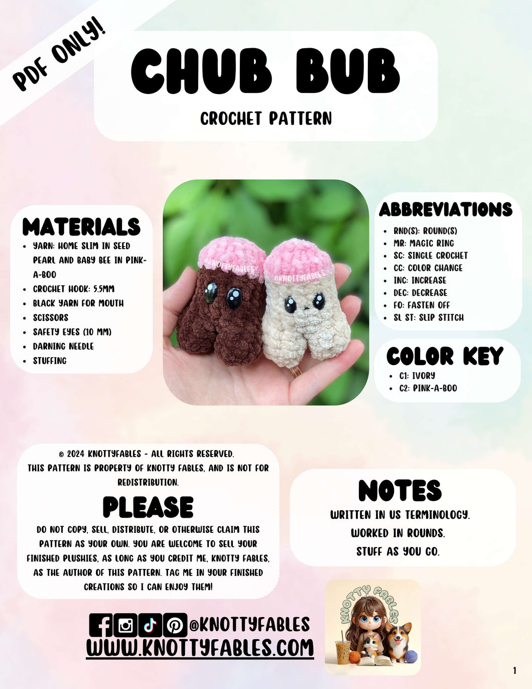 Chub Bub Crochet Pattern (PDF ONLY)