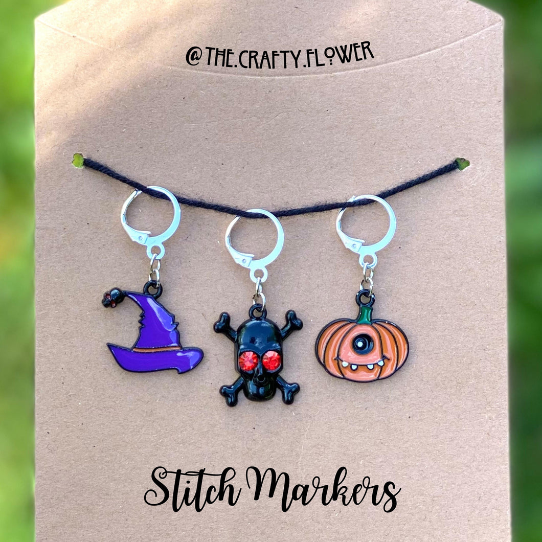 Cyclops Pumpkin Stitch Markers Set (3)