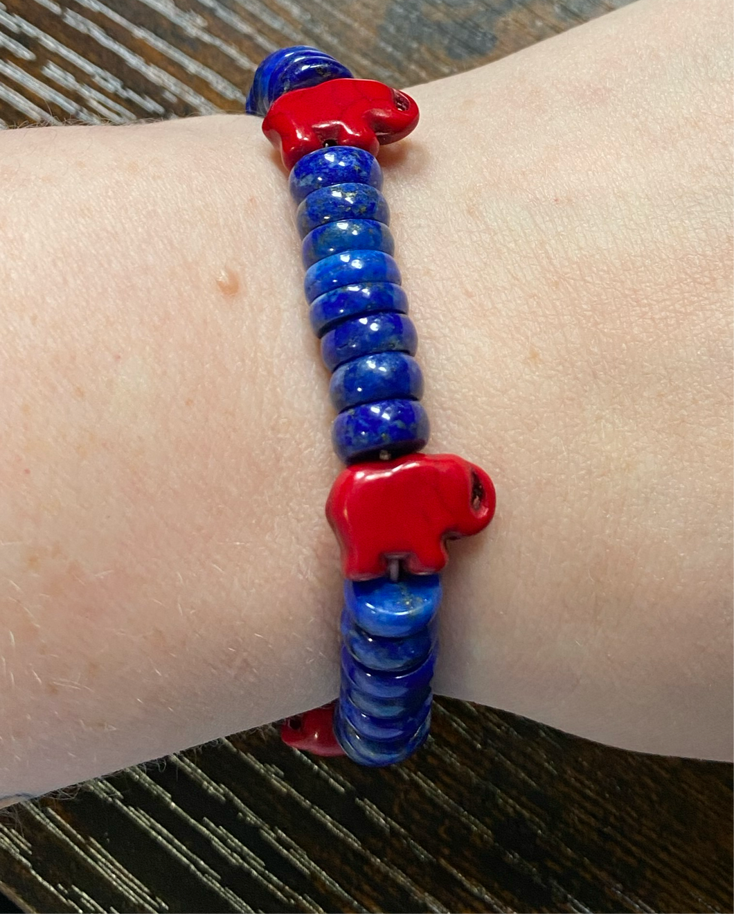 Elephant + Lapis Bracelt