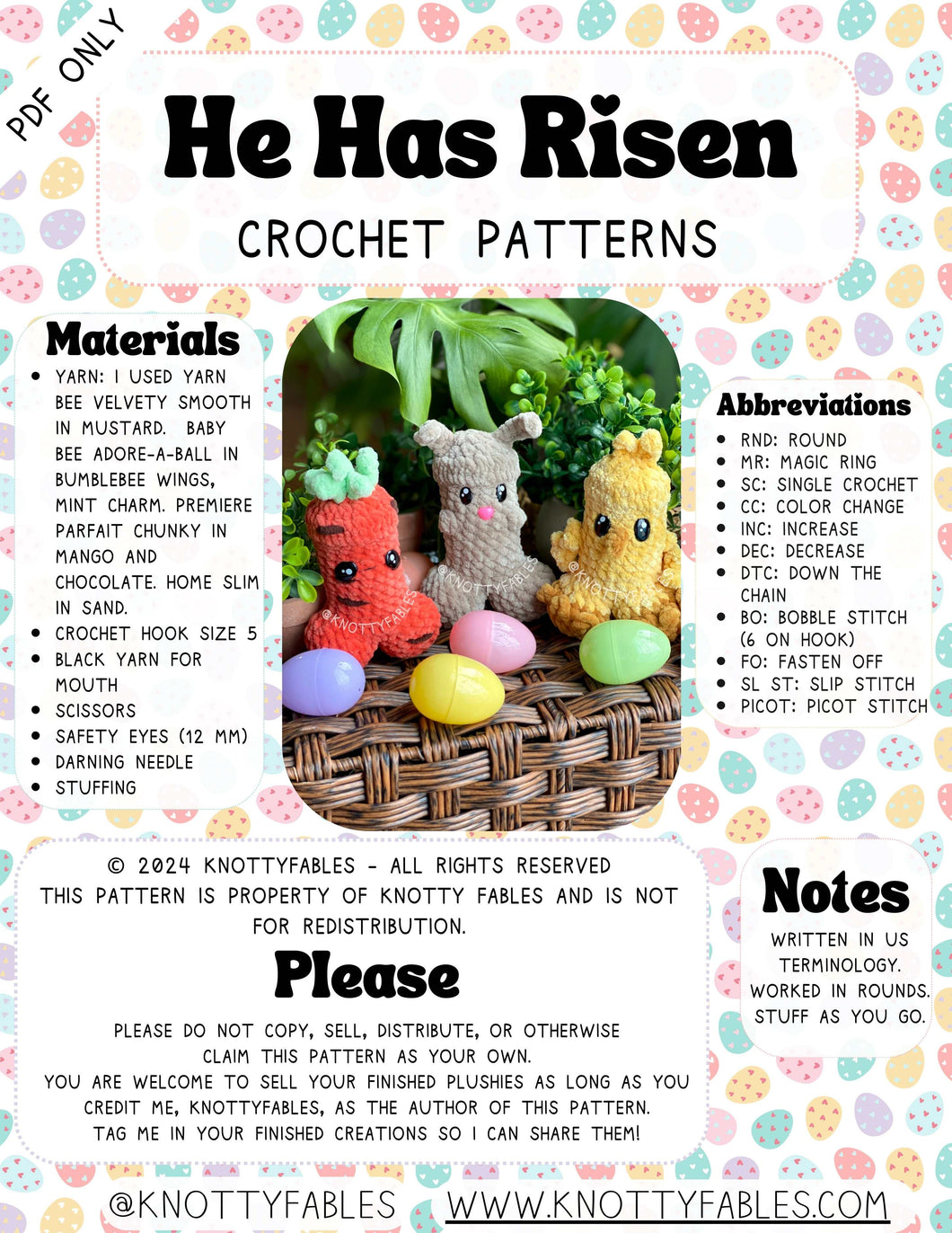 He Has Risen Peen Patterns (PDF ONLY)