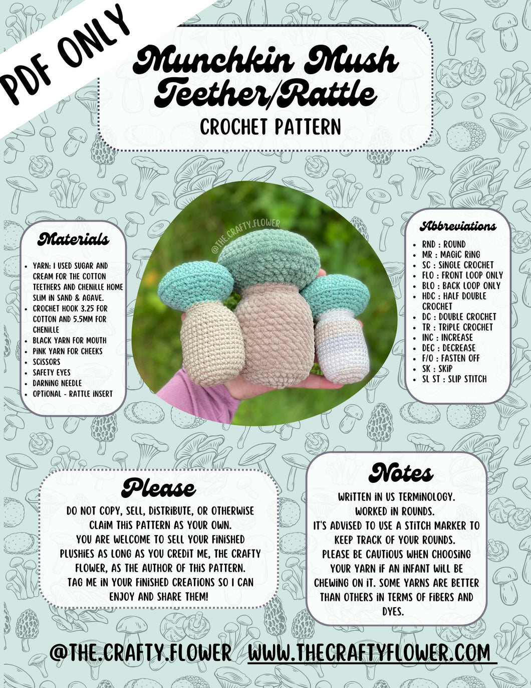 Munchkin Mush Crochet Pattern (PDF ONLY)