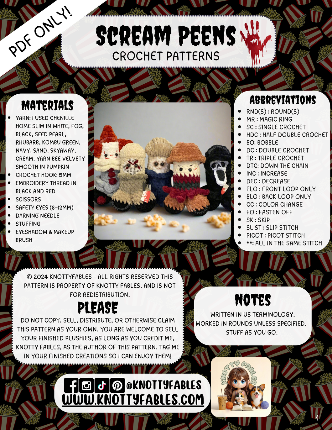 Scream Peens Crochet Patterns (PDF ONLY)