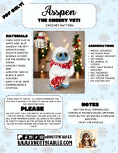 Load image into Gallery viewer, ASSpen the Cheeky Yeti Crochet Pattern (PDF ONLY)
