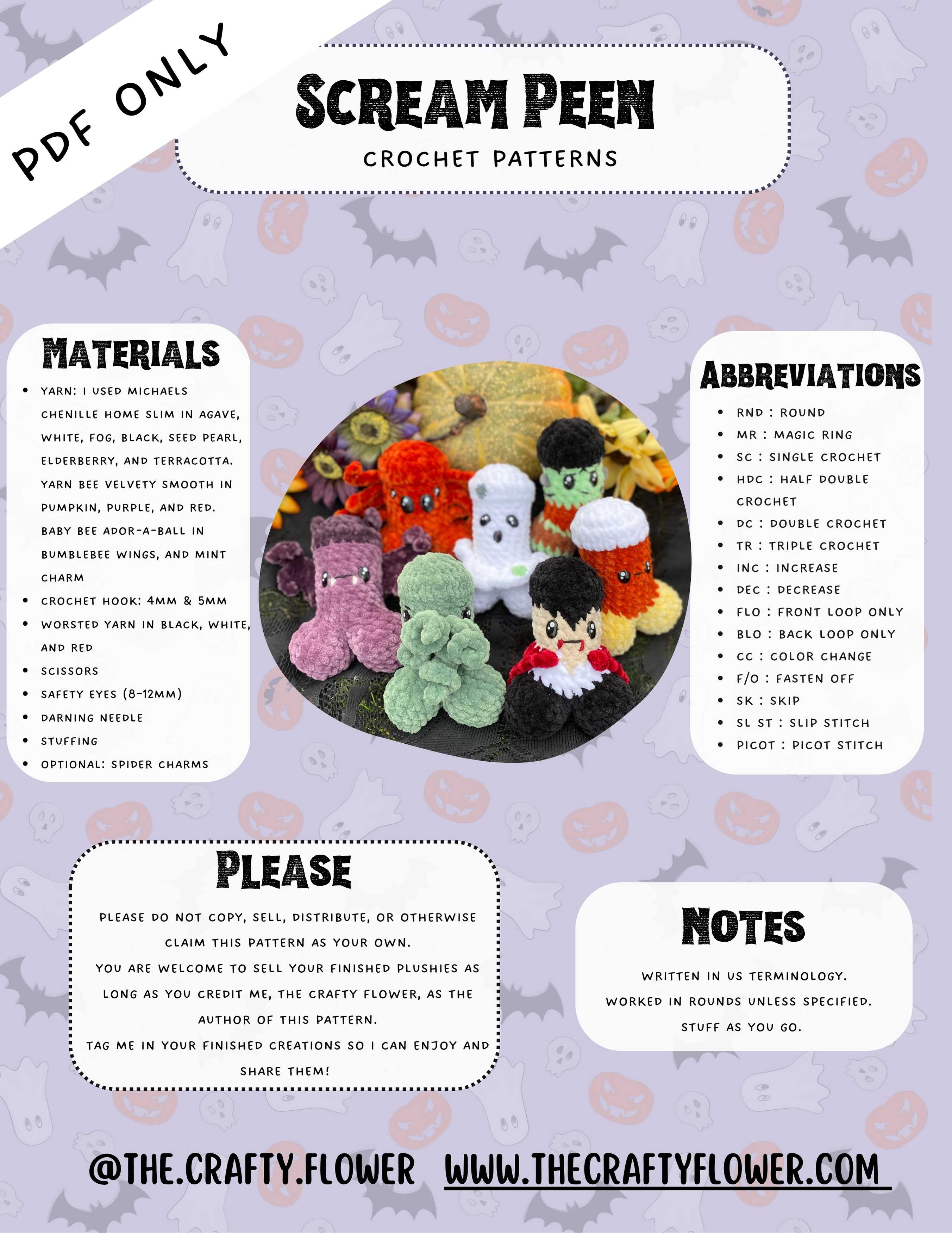 Scream Peens Crochet Patterns (PDF ONLY) – Knotty Fables