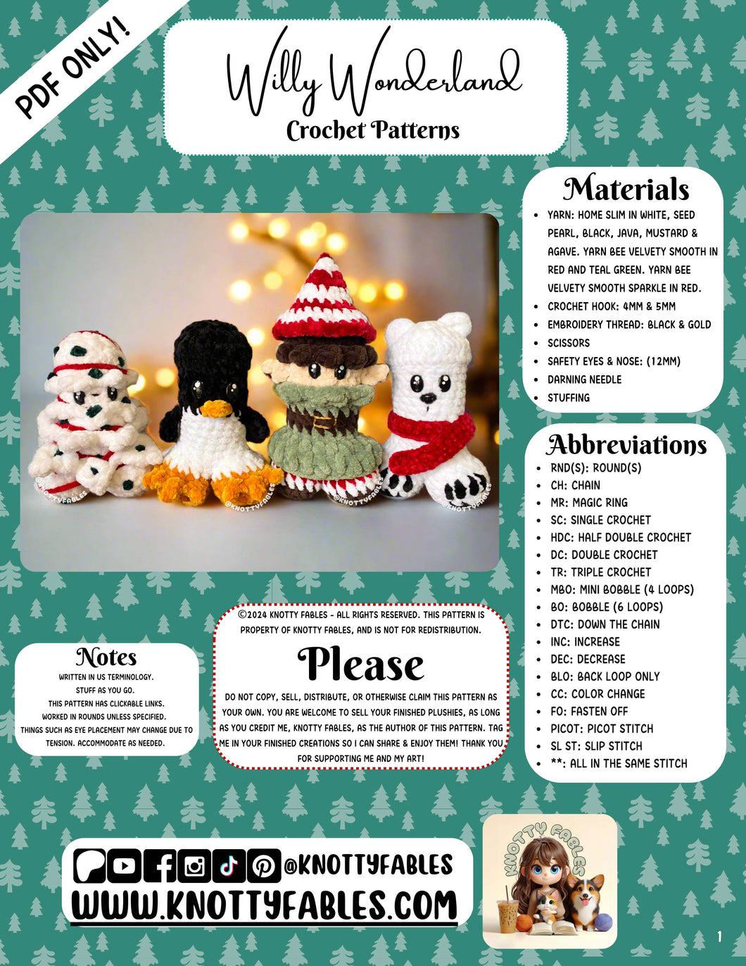 Willy Wonderland Crochet Patterns (PDF ONLY)