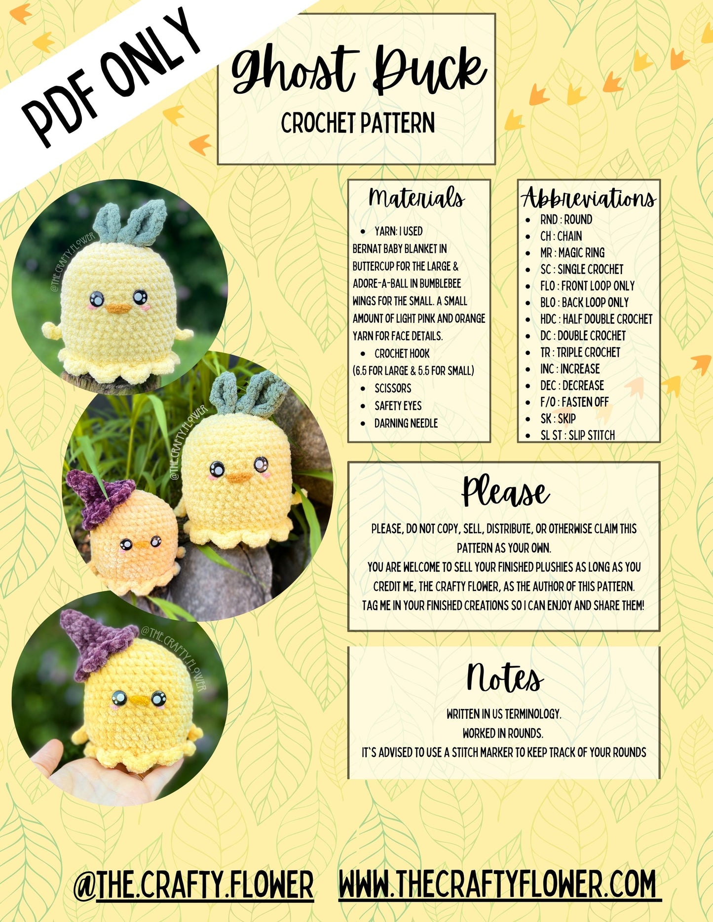 Ghost Duck Crochet Pattern (PDF only)