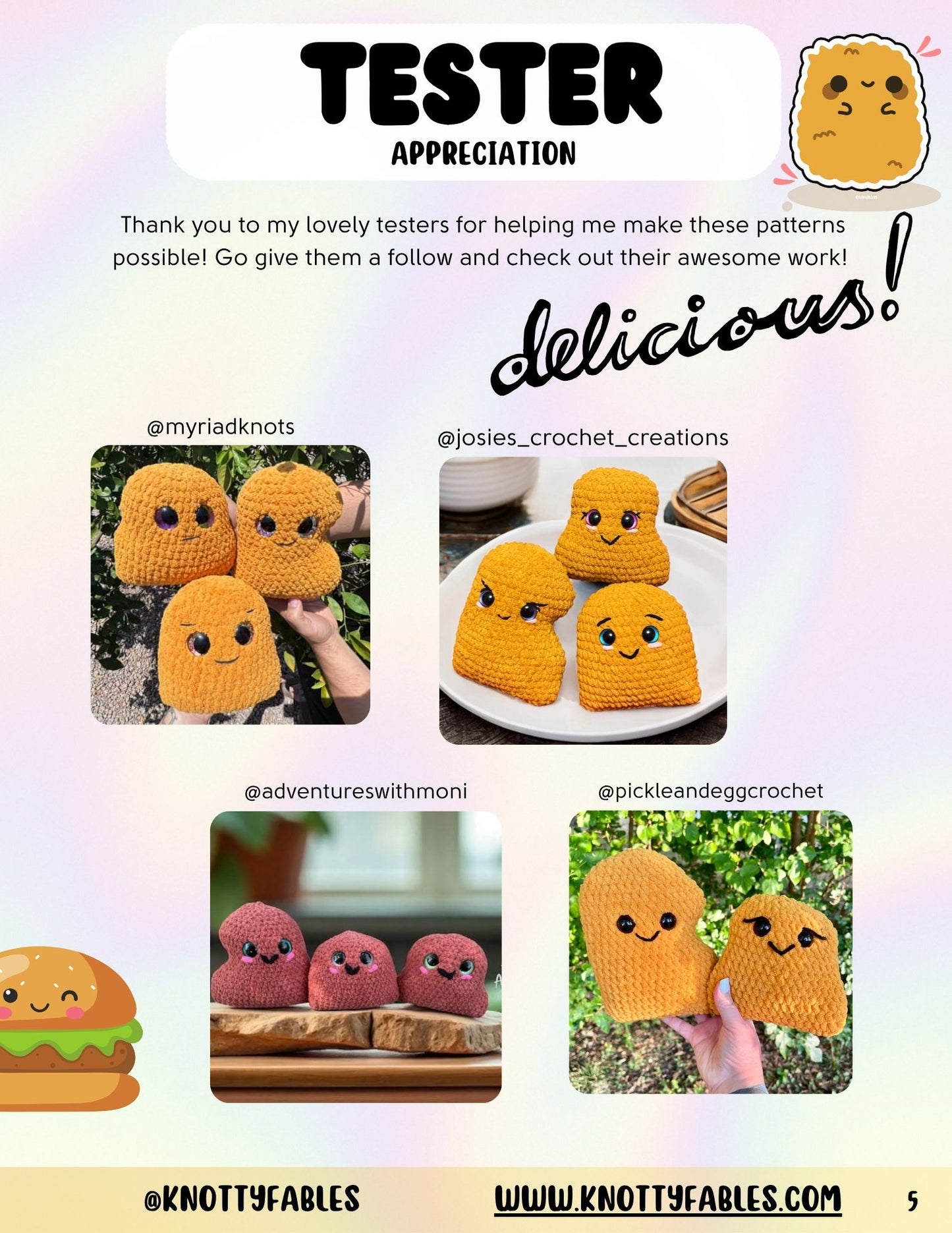 Large Chicken Nuggets Crochet Patterns (PDF ONLY)