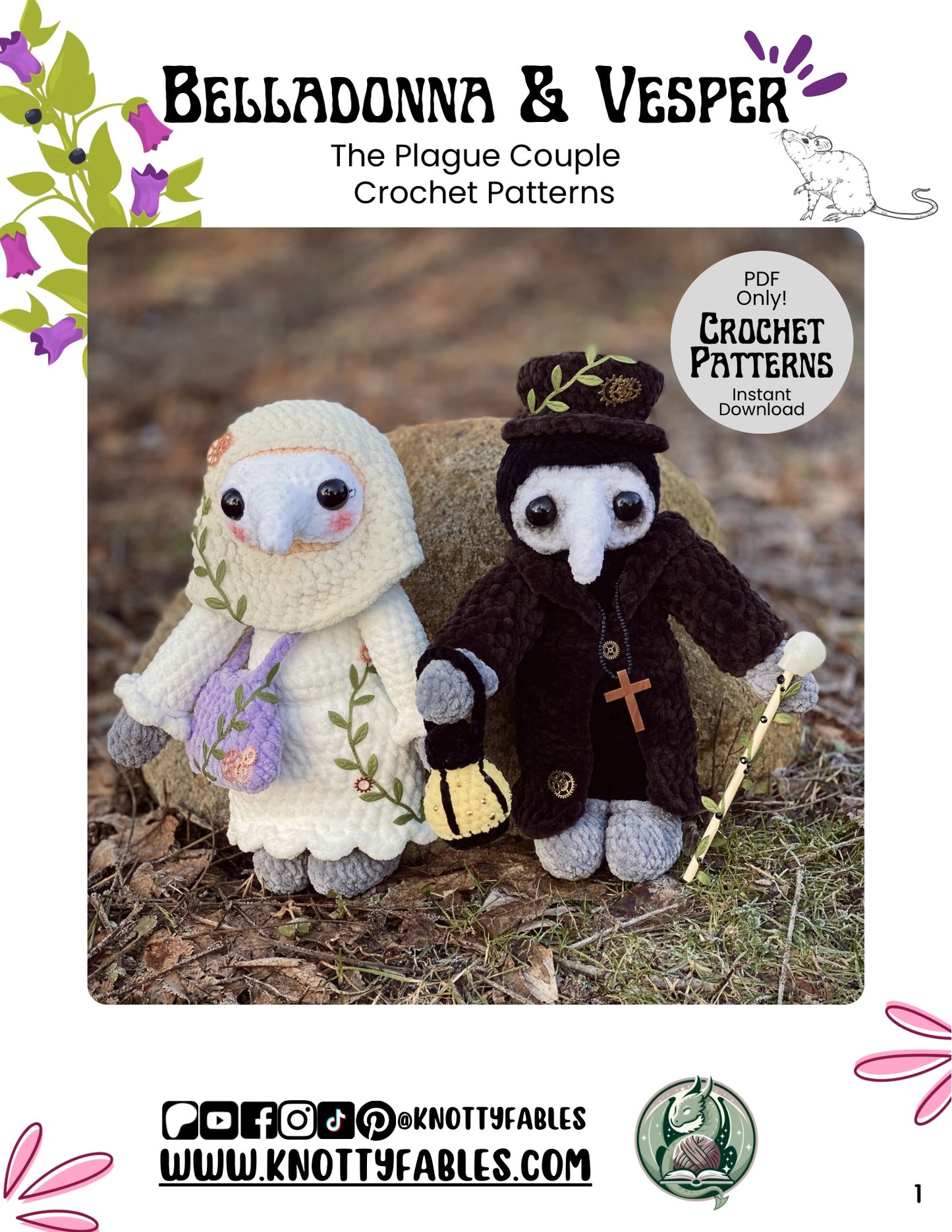 Belladonna & Vesper Plague Couple Crochet Patterns (PDF ONLY)