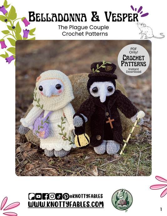 Belladonna & Vesper Plague Couple Crochet Patterns (PDF ONLY)
