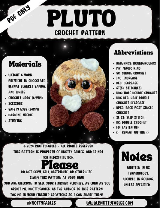 Pluto Crochet Pattern (PDF ONLY)