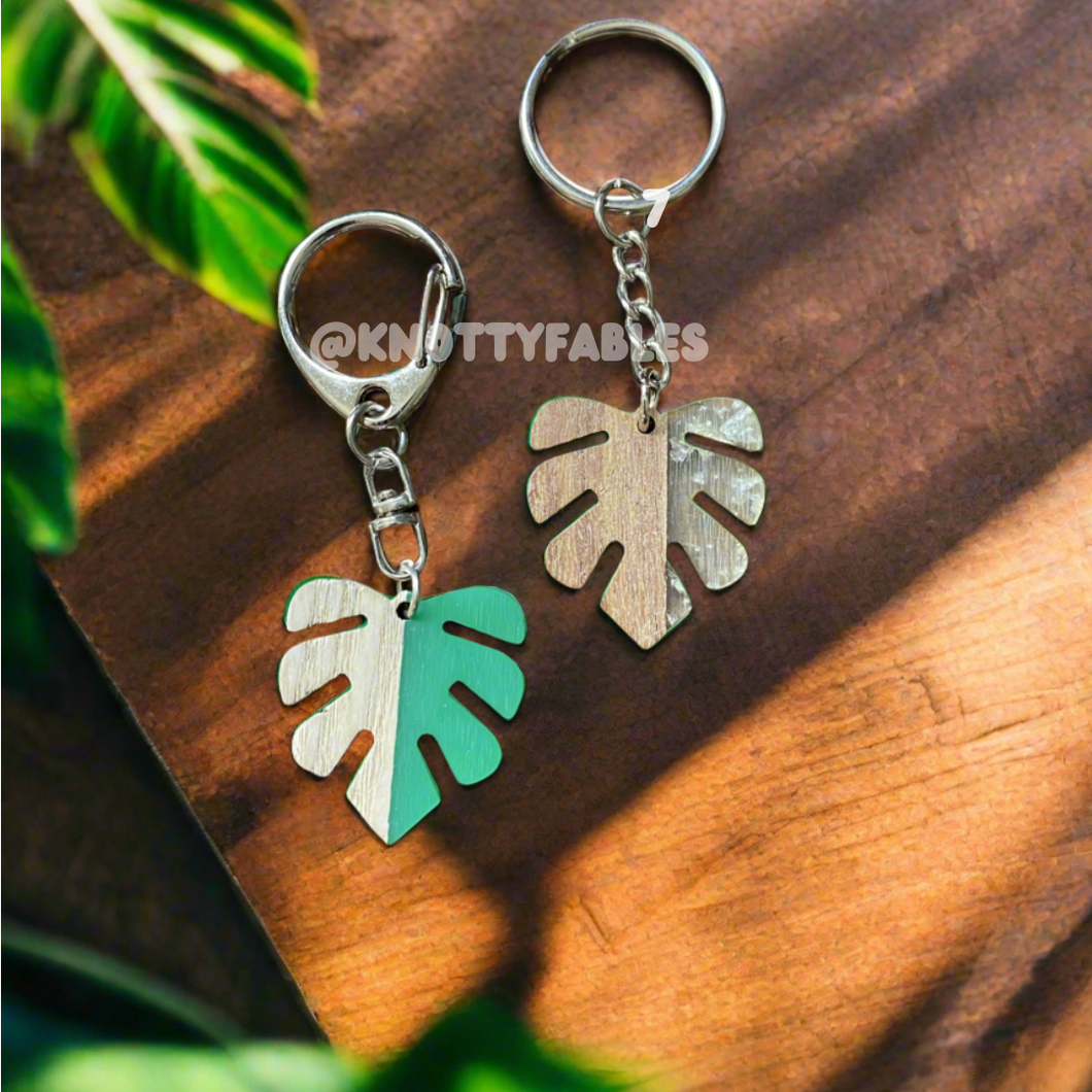 Monstera Keychain