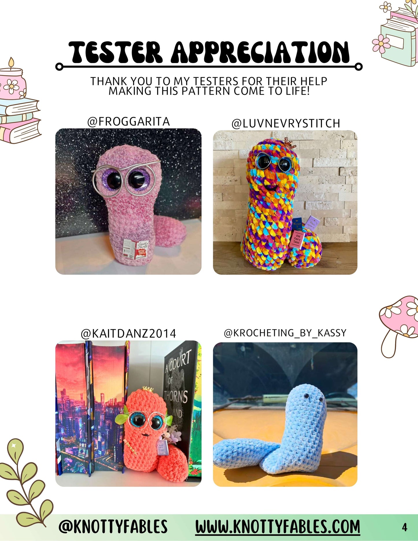 Biblo the Bookworm Crochet Pattern (PDF ONLY)