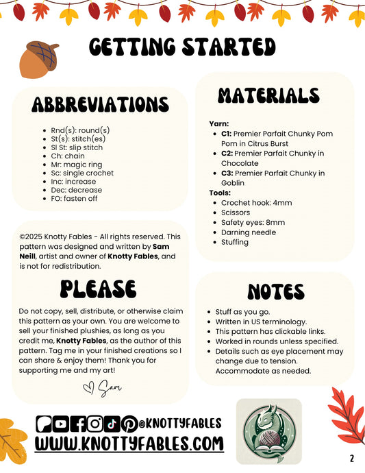 Pipsqueak Pumpkin Crochet Pattern (PDF ONLY)