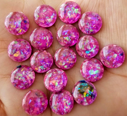 Magenta Gold Leaf Flake Earrings