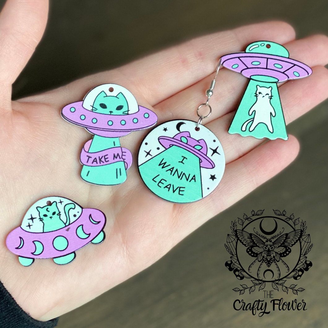 Kitty UFO Earrings