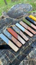 Load image into Gallery viewer, Rectangle Resin/Wood Earrings
