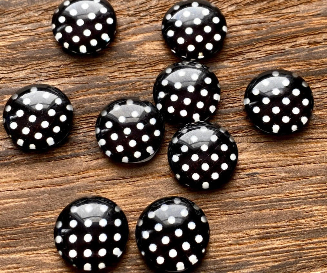 B&W Polka Dot Earrings