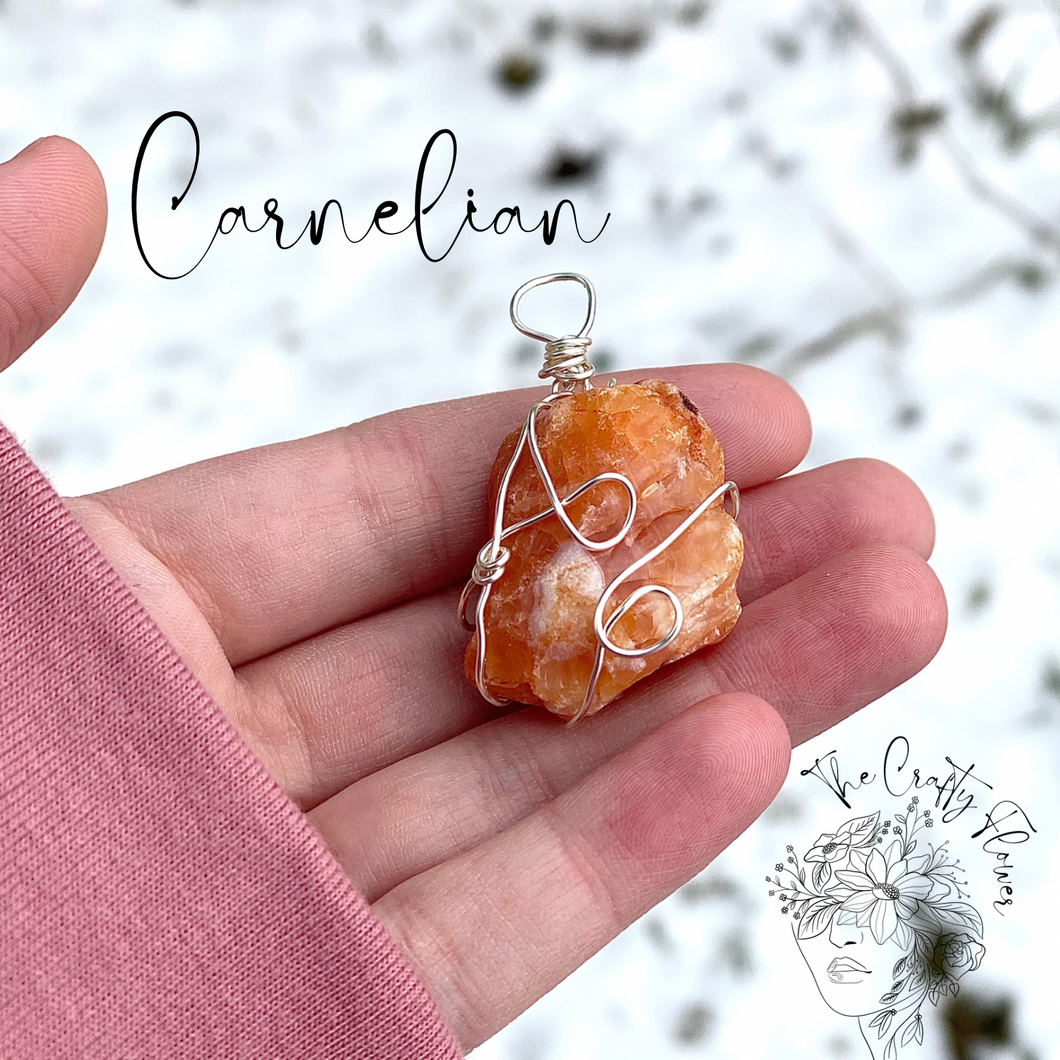 Carnelian Wire Wrapped Necklace