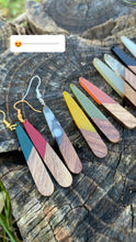 Load image into Gallery viewer, Teardrop Resin/Wood Earrings
