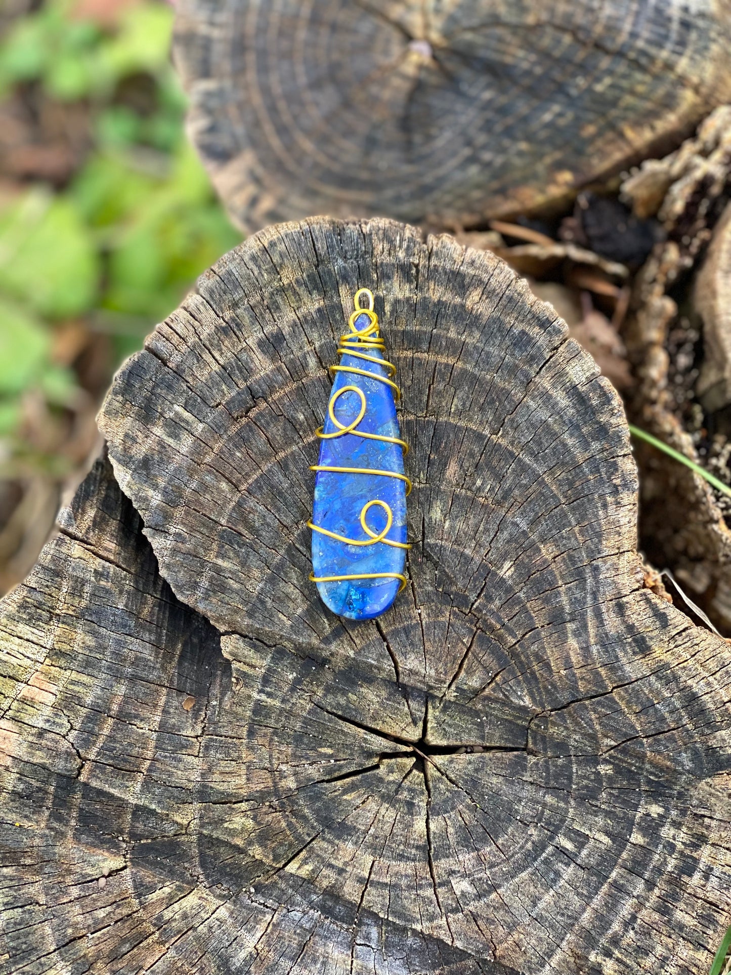 Lapis Wrapped Necklace Pendant